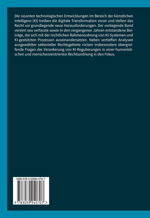 Produktbild: K&uuml;nstliche Intelligenz und rechtliche Normenordnung