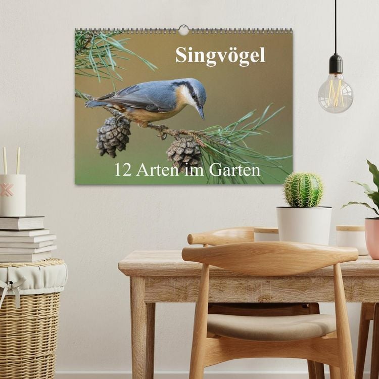 Produktbild: Singv&ouml;gel - 12 Arten im Garten (Wandkalender 2026 DIN A3 quer), CALVENDO Monatskalender