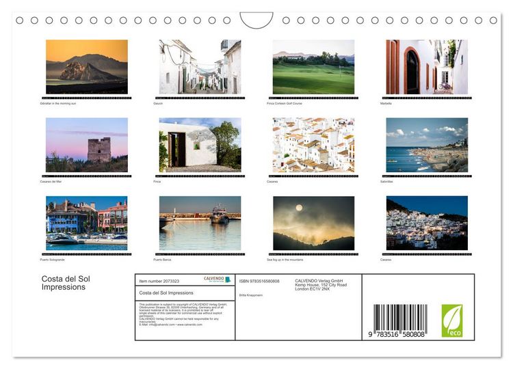 Produktbild: Costa del Sol Impressions (Wall Calendar 2026 DIN A4 landscape), CALVENDO 12 Month Wall Calendar