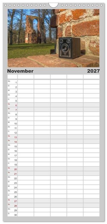 Produktbild: Familienplaner 2027 - Alte Fotoapparate, Augenzeugen der Zeit mit 5 Spalten (Wandkalender, 21 x 45 cm) CALVENDO