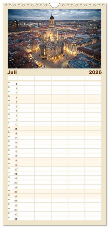 Produktbild: Familienplaner 2026 - &Auml;stehtik von oben mit 5 Spalten (Wandkalender, 21 x 45 cm) CALVENDO