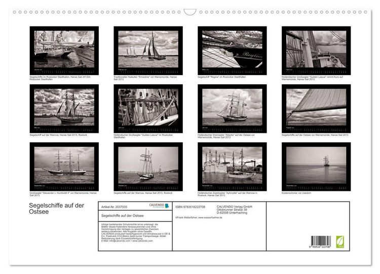 Produktbild: Segelschiffe auf der Ostsee (Wandkalender 2026 DIN A2 quer), CALVENDO Monatskalender