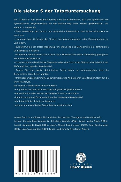 Produktbild: Die sieben S der Tatortuntersuchung
