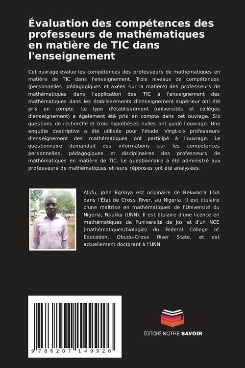 Produktbild: &Eacute;valuation des comp&eacute;tences des professeurs de math&eacute;matiques en mati&egrave;re de TIC dans l'enseignement