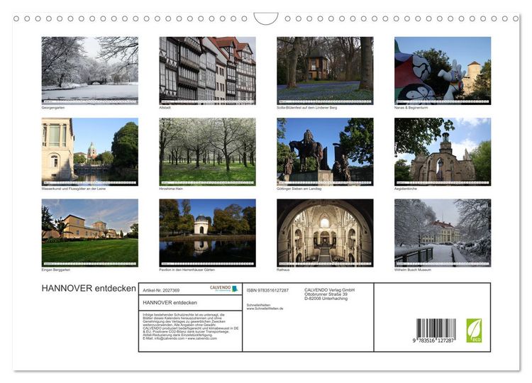 Produktbild: HANNOVER entdecken (Wandkalender 2026 DIN A3 quer), CALVENDO Monatskalender