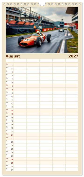 Produktbild: Familienplaner 2027 - Formel 1 in den sechziger Jahren mit 5 Spalten (Wandkalender, 21 x 45 cm) CALVENDO