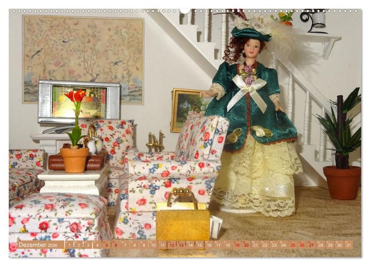 Produktbild: Puppenhaus-Tr&auml;ume (hochwertiger Premium Wandkalender 2026 DIN A2 quer), Kunstdruck in Hochglanz