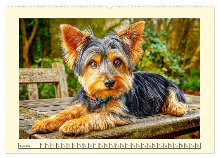 Produktbild: Yorkshire Terrier. Entz&uuml;ckende Minis mit Charme und Witz (hochwertiger Premium Wandkalender 2026 DIN A2 quer), Kunstdruck in Hochglanz