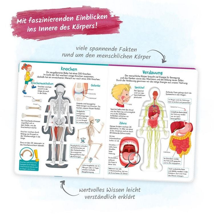 Produktbild: TR&Ouml;TSCH - Wissensbuch "Unser K&ouml;rper" | Kinderbuch mit Klappmodell f&uuml;r einen Einblick ins Innere des K&ouml;rpers. Mein K&ouml;rper Kinderbuch mit spannenden Fakten zum Lernen und Staunen | Ab 5 Jahren