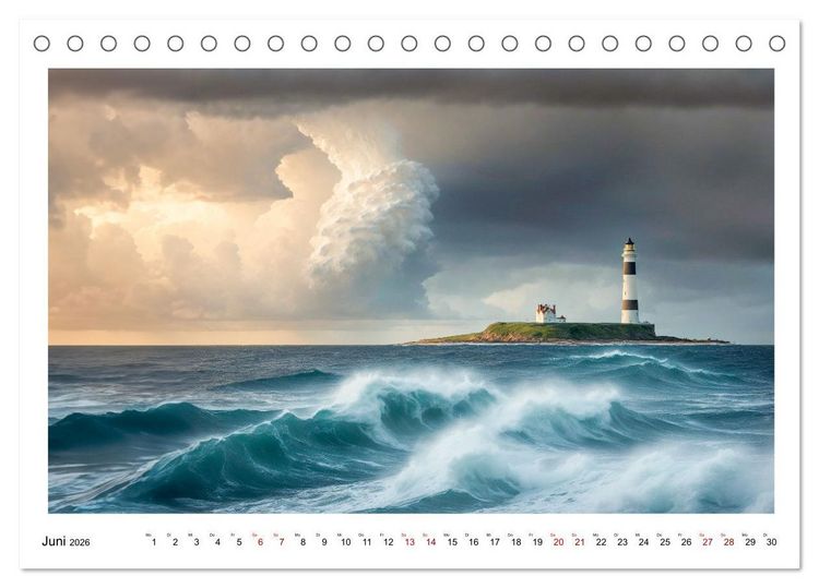 Produktbild: KI Landschaften (Tischkalender 2026 DIN A5 quer), CALVENDO Monatskalender