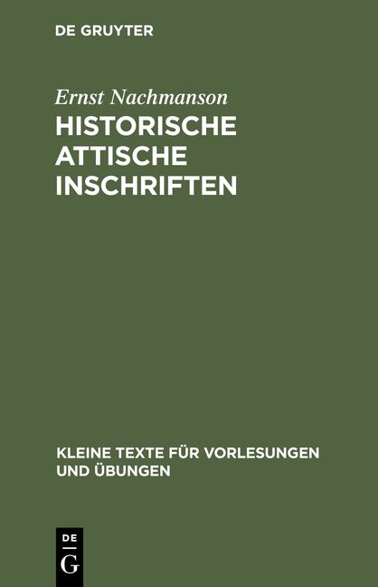 Produktbild: Historische attische Inschriften