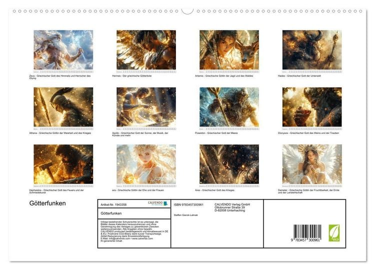 Produktbild: G&ouml;tterfunken (hochwertiger Premium Wandkalender 2026 DIN A2 quer), Kunstdruck in Hochglanz