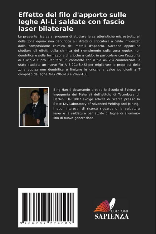Produktbild: Effetto del filo d'apporto sulle leghe Al-Li saldate con fascio laser bilaterale