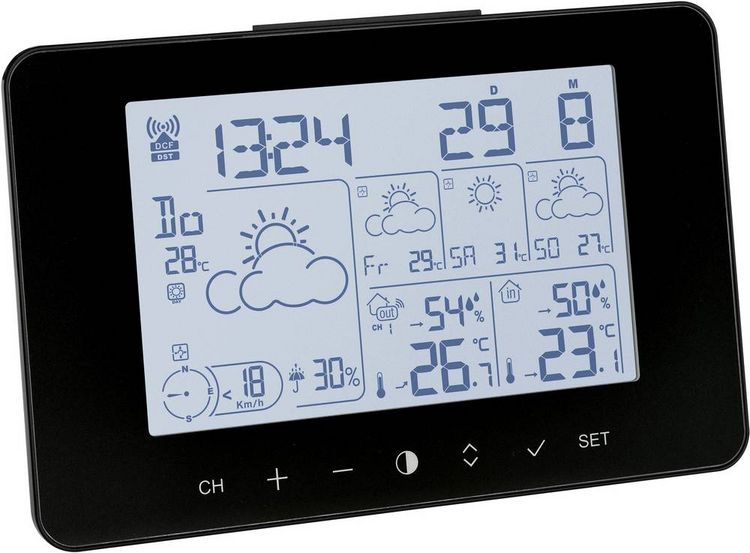TFA Dostmann 35.1156.01 Funk-Wetterstation Vorhersage für 4 Tage Anzahl Sensoren max. 3St.