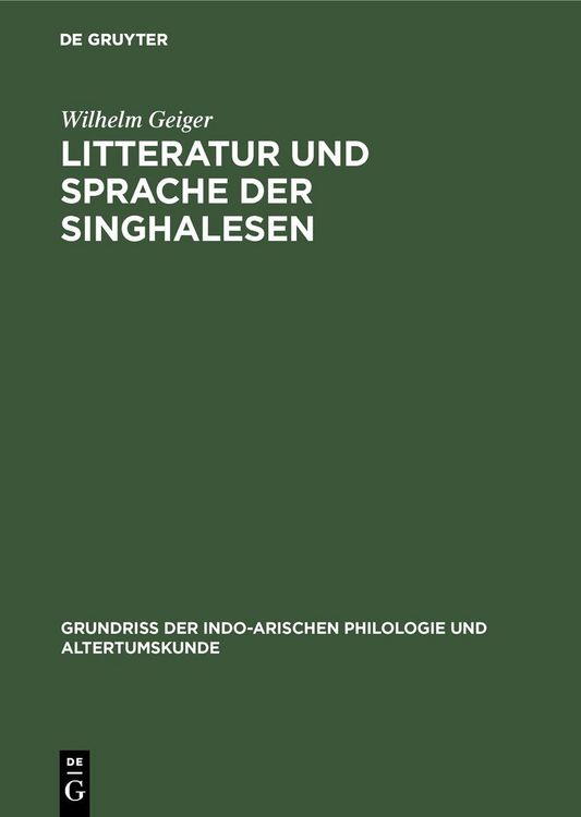 Produktbild: Litteratur und Sprache der Singhalesen