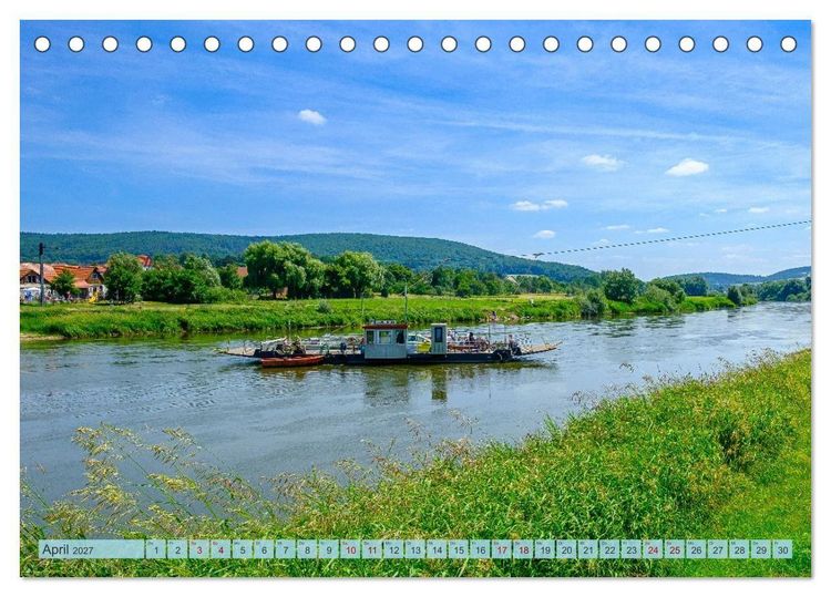 Produktbild: Die Obere Weser - Von Hannoversch M&uuml;nden bis Bad Karlshafen (Tischkalender 2027 DIN A5 quer), CALVENDO Monatskalender