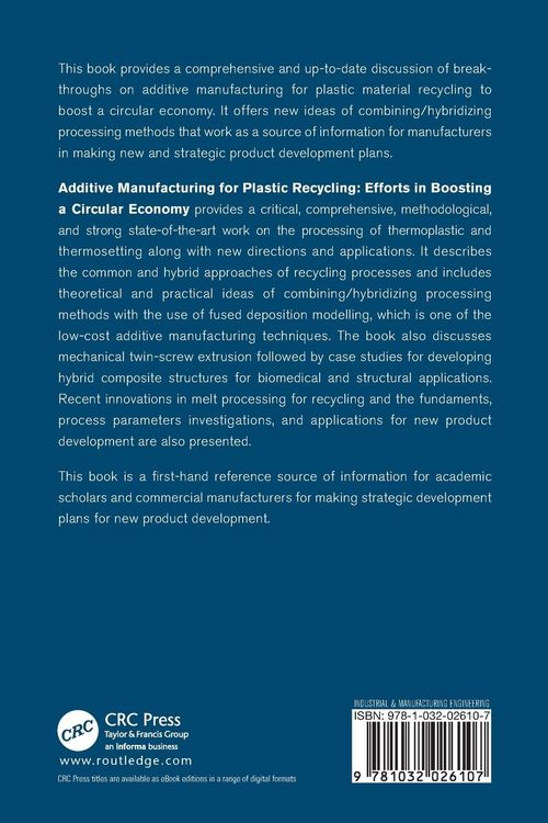 Produktbild: Additive Manufacturing for Plastic Recycling