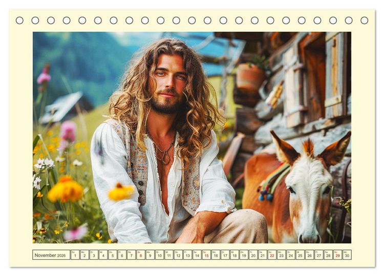 Produktbild: Leben auf der Alm. Junge M&auml;nner im Einklang mit der Natur (Tischkalender 2026 DIN A5 quer), CALVENDO Monatskalender