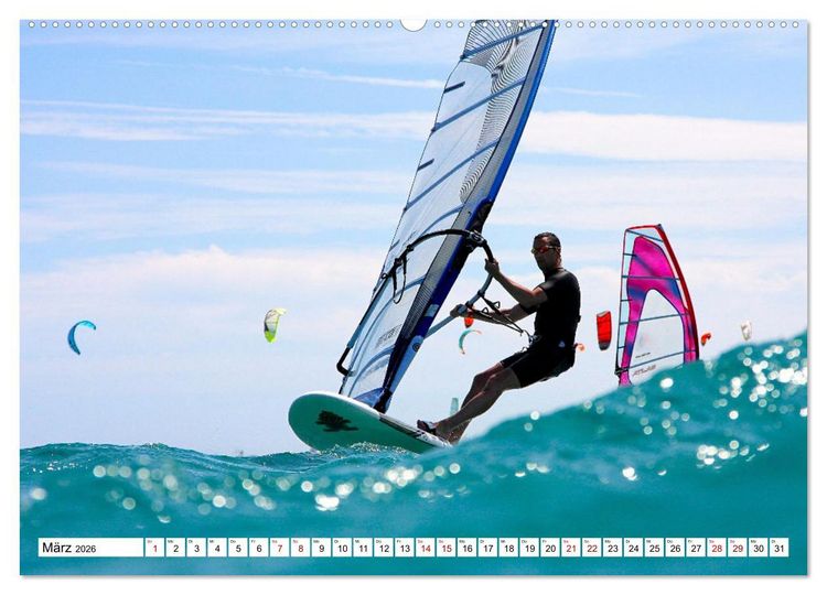 Produktbild: Funsport Windsurfen (hochwertiger Premium Wandkalender 2026 DIN A2 quer), Kunstdruck in Hochglanz