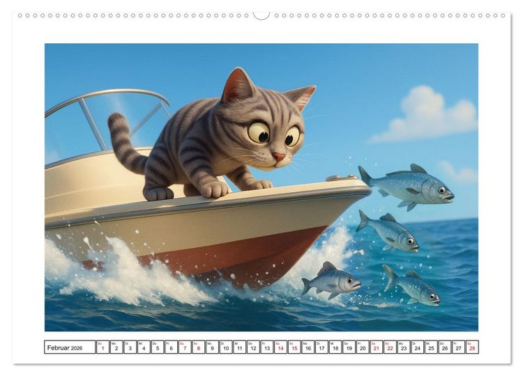 Produktbild: Katzen w&uuml;rden Fische kaufen (Wandkalender 2026 DIN A2 quer), CALVENDO Monatskalender