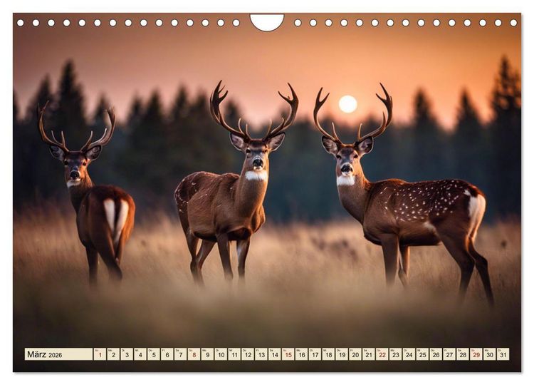 Produktbild: Heimische Tiere im Mondlicht (Wandkalender 2026 DIN A4 quer), CALVENDO Monatskalender