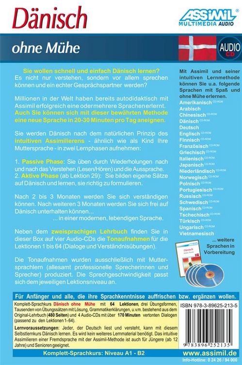 Produktbild: ASSiMiL D&auml;nisch ohne M&uuml;he - Audio-Sprachkurs - Niveau A1-B2