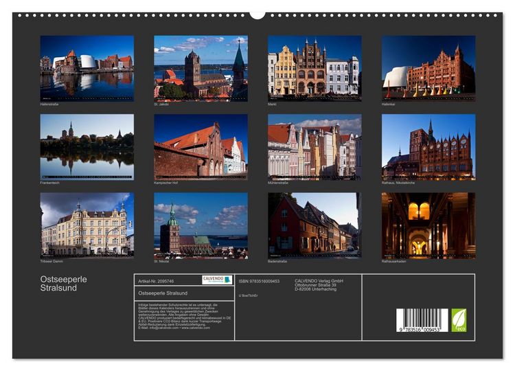 Produktbild: Ostseeperle Stralsund (hochwertiger Premium Wandkalender 2026 DIN A2 quer), Kunstdruck in Hochglanz