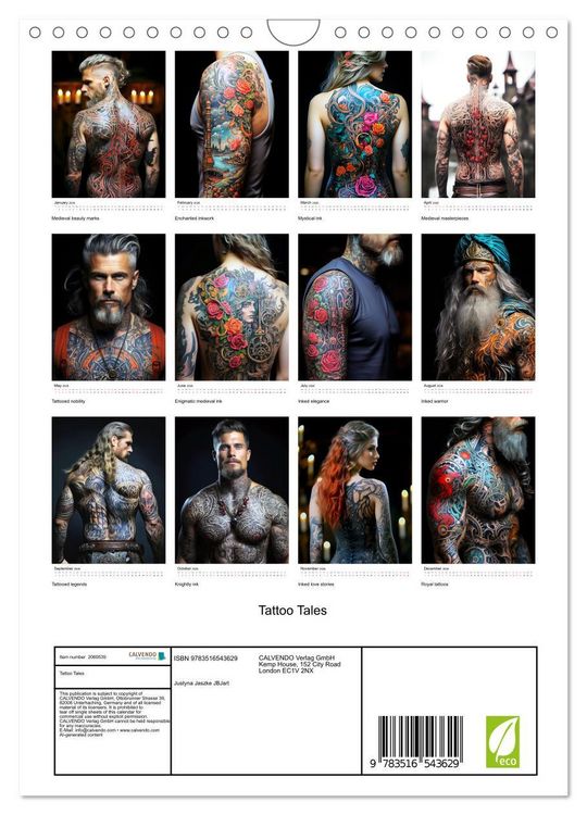 Produktbild: Tattoo Tales (Wall Calendar 2026 DIN A4 portrait), CALVENDO 12 Month Wall Calendar