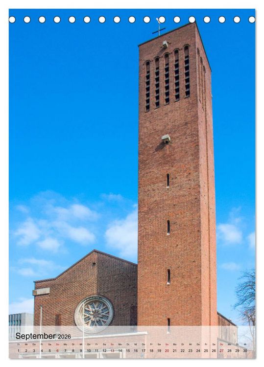 Produktbild: Kirchen in D&uuml;sseldorf (Tischkalender 2026 DIN A5 hoch), CALVENDO Monatskalender