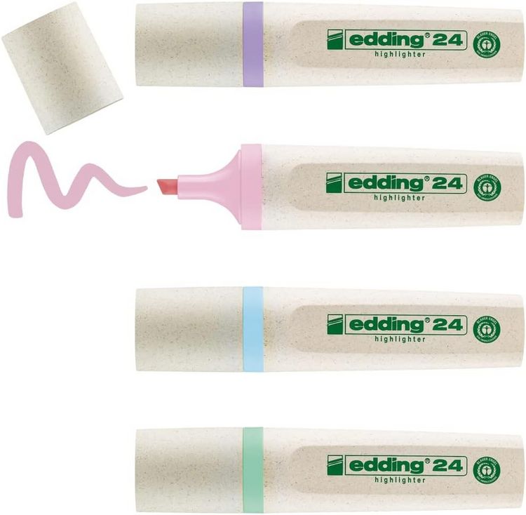 Produktbild: edding Textmarker 24 EcoLine 4er Set pastellfarben