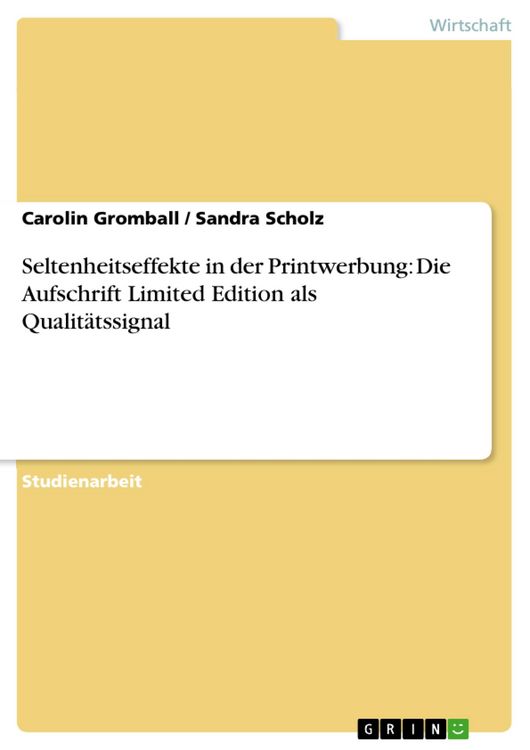 Produktbild: Seltenheitseffekte in der Printwerbung: Die Aufschrift Limited Edition als Qualit&auml;tssignal