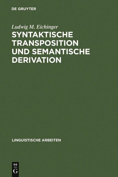 Produktbild: Syntaktische Transposition und semantische Derivation