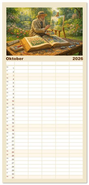 Produktbild: Familienplaner 2026 - Magische Welt der B&uuml;cher - Fantastische Abenteuer zwischen den Seiten mit 5 Spalten (Wandkalender, 21 x 45 cm) CALVENDO