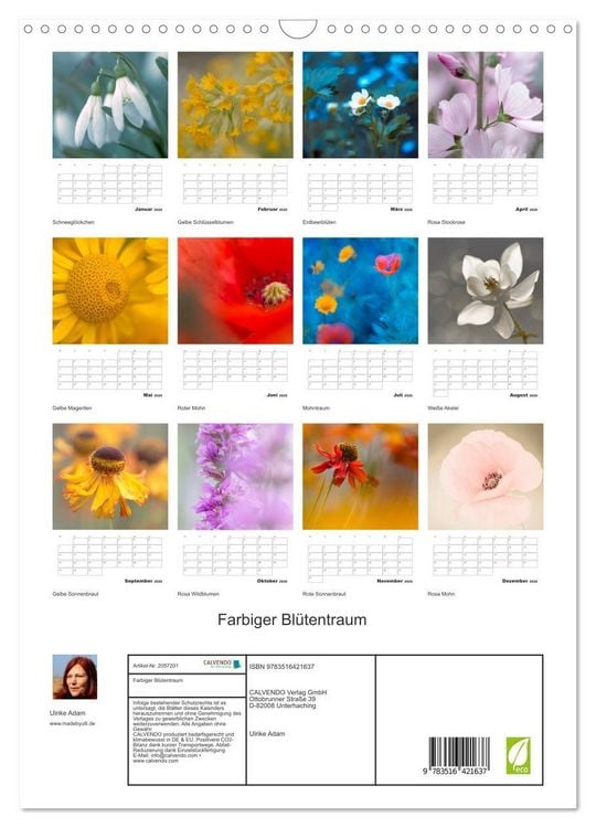 Produktbild: Farbiger Bl&uuml;tentraum (Wandkalender 2026 DIN A3 hoch), CALVENDO Monatskalender