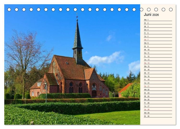 Produktbild: Kirchen in Ostfriesland (Tischkalender 2026 DIN A5 quer), CALVENDO Monatskalender