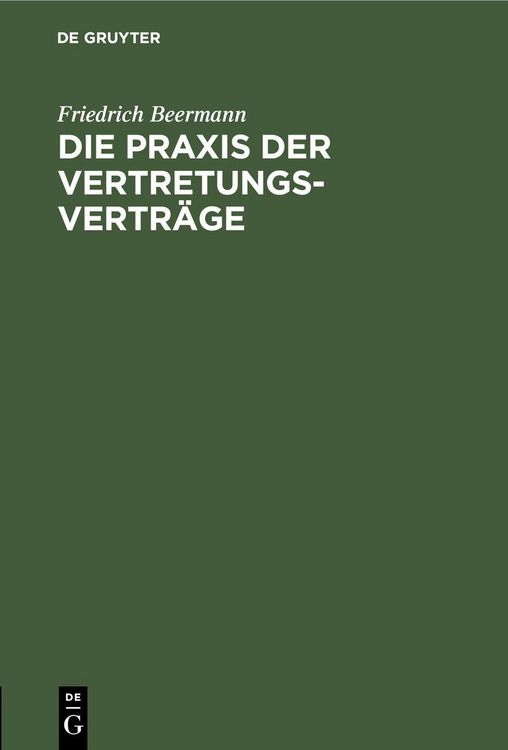 Produktbild: Die Praxis der Vertretungsvertr&auml;ge