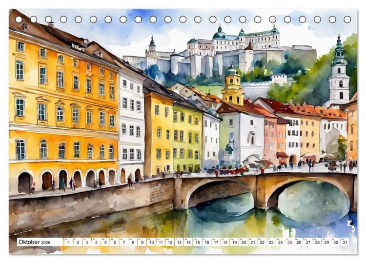 Produktbild: &Ouml;sterreich - Idylle in den Alpen (Tischkalender 2026 DIN A5 quer), CALVENDO Monatskalender
