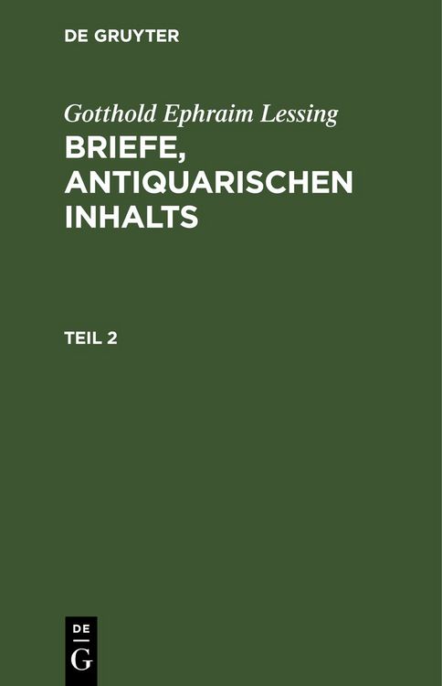 Produktbild: Briefe, antiquarischen Inhalts. Teil 2