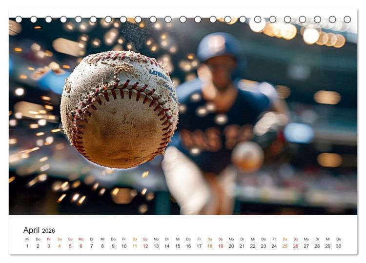 Produktbild: Power Baseball (Tischkalender 2026 DIN A5 quer), CALVENDO Monatskalender