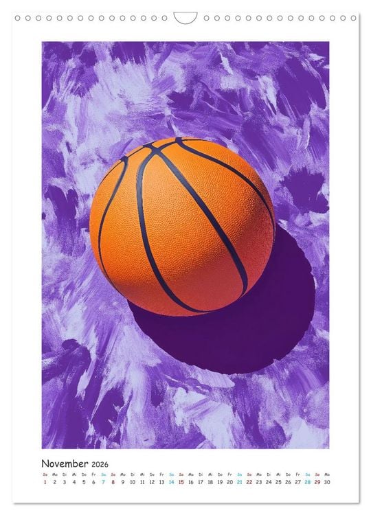 Produktbild: Basketball im Blut (Wandkalender 2026 DIN A3 hoch), CALVENDO Monatskalender