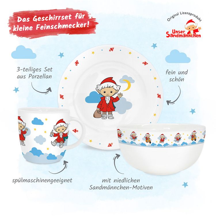 Trötsch Unser Sandmännchen Geschirrset aus Porzellan