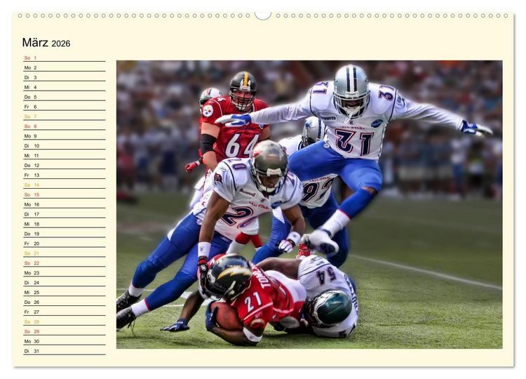 Produktbild: American Football - Taktik und Athletik (hochwertiger Premium Wandkalender 2026 DIN A2 quer), Kunstdruck in Hochglanz