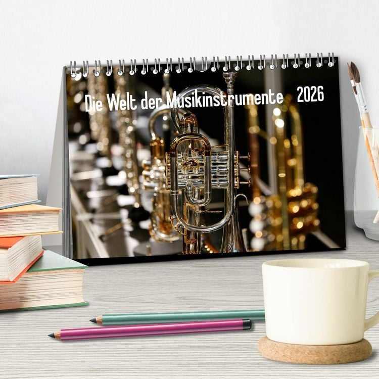 Produktbild: Die Welt der Musikinstrumente (Tischkalender 2026 DIN A5 quer), CALVENDO Monatskalender