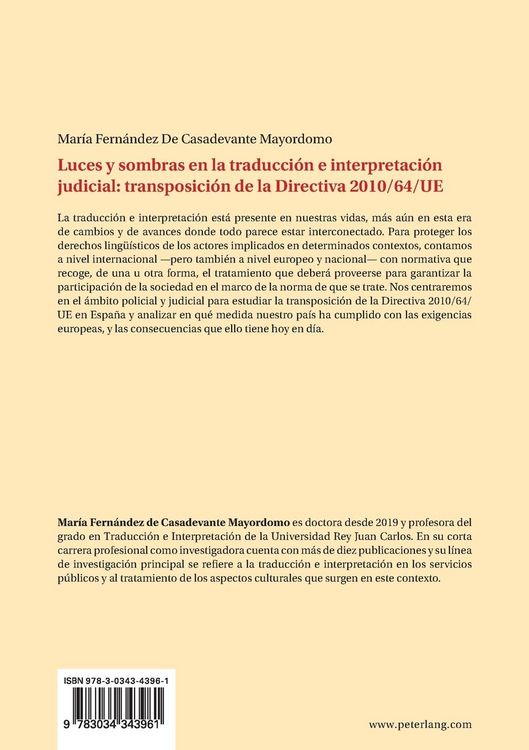 Produktbild: Luces y sombras en la traducci&oacute;n e interpretaci&oacute;n judicial: transposici&oacute;n de la Directiva 2010/64/UE