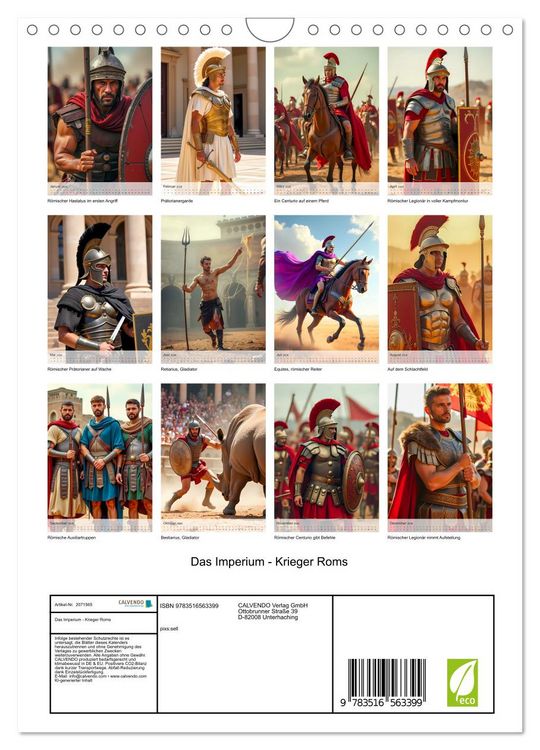 Produktbild: Das Imperium - Krieger Roms (Wandkalender 2026 DIN A4 hoch), CALVENDO Monatskalender