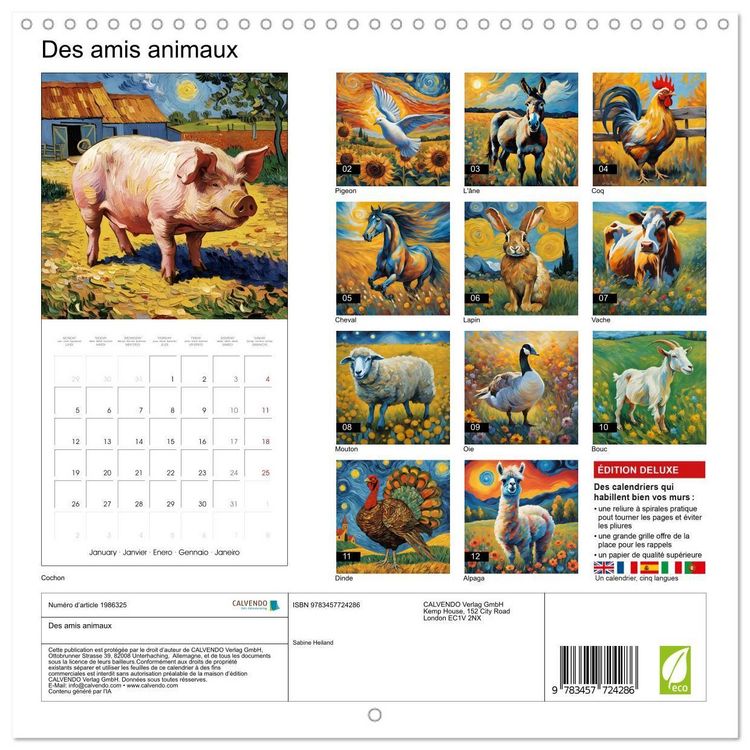 Produktbild: Heiland, S: Des amis animaux (Calendrier mural carr&eacute; 2026 30