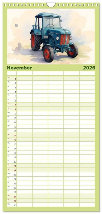 Produktbild: Familienplaner 2026 - Alte Schlepper in neuem Glanz mit 5 Spalten (Wandkalender, 21 x 45 cm) CALVENDO