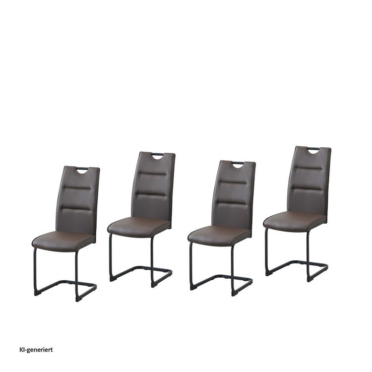 Produktbild: HTI-Living Schwingstuhl 4er Set PU braun DannyP Freischwinger Esszimmerstuhl Kunstleder