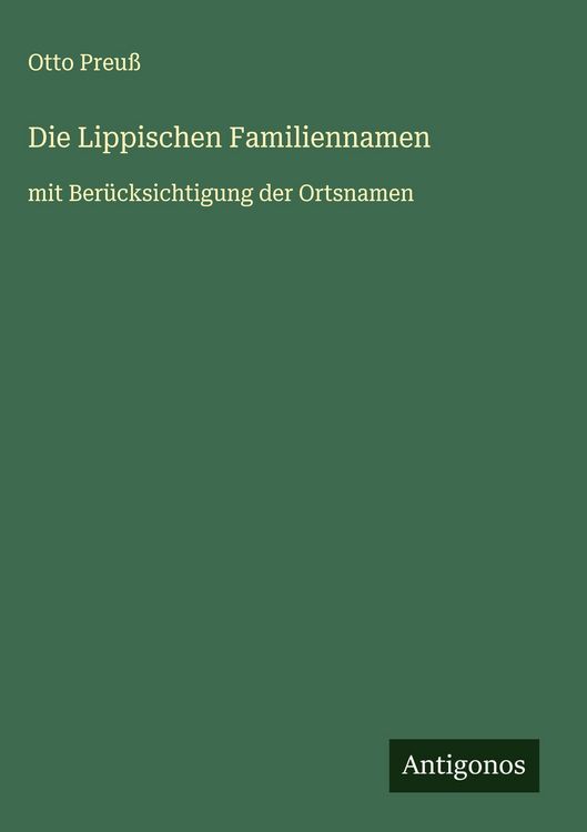 Produktbild: Die Lippischen Familiennamen