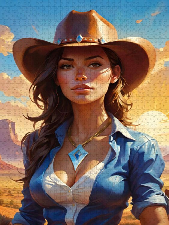 Produktbild: CALVENDO Puzzle Sexy Cowgirl | 1000 Teile Lege-Gr&ouml;&szlig;e 64x48cm Foto-Puzzle f&uuml;r gl&uuml;ckliche Stunden